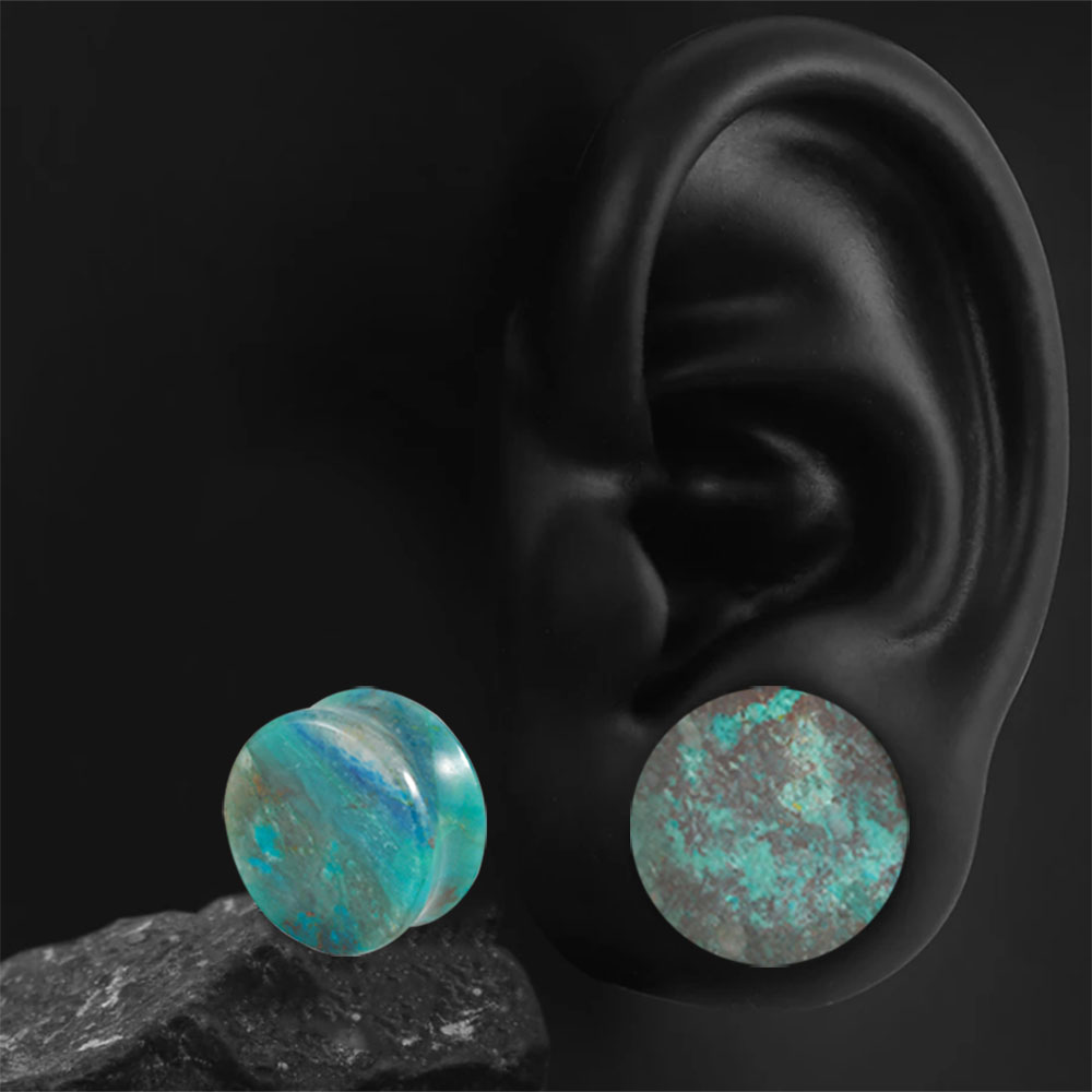 Body Jewelry Gauges - 천연 피닉스 스톤 이어 게이지 플러그,