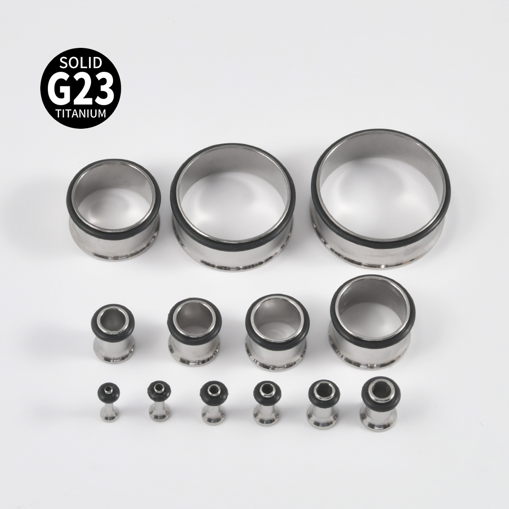 Body Jewelry Gauges - 할로우 G23 티타늄 이어 게이지, 귀