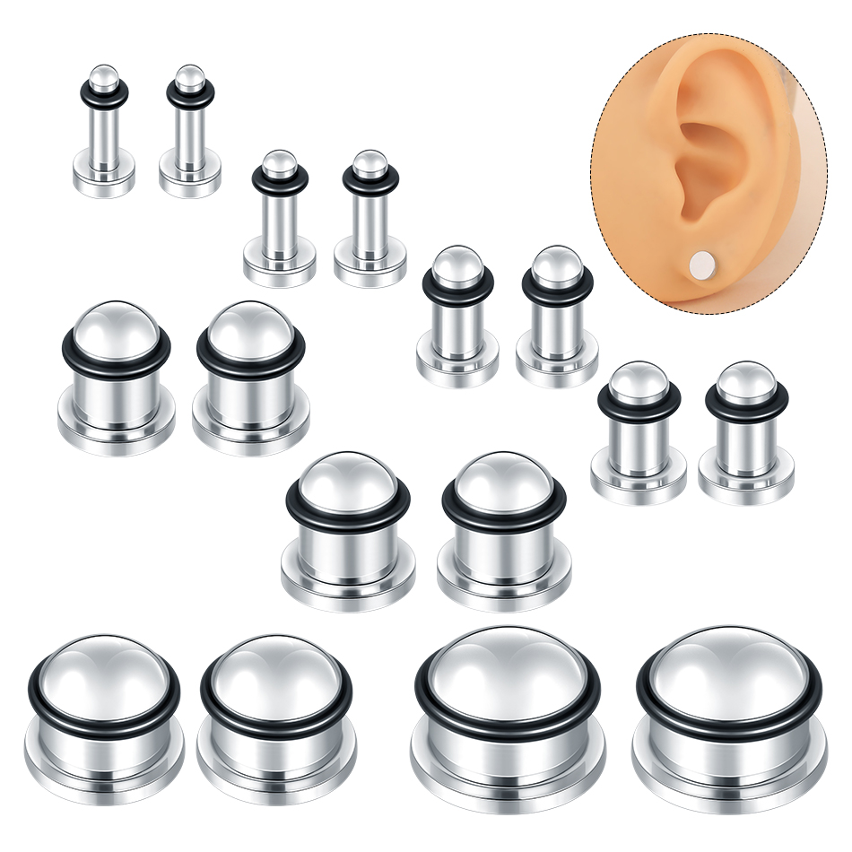 Body Jewelry Gauges - 1 쌍 스테인레스 스틸 귀 터널