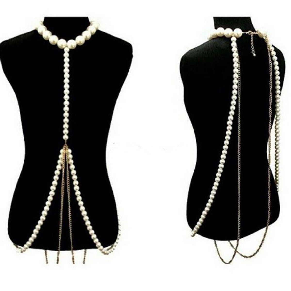 Body Jewelry Charms - 럭셔리 진주 골드 체인 바디 체인