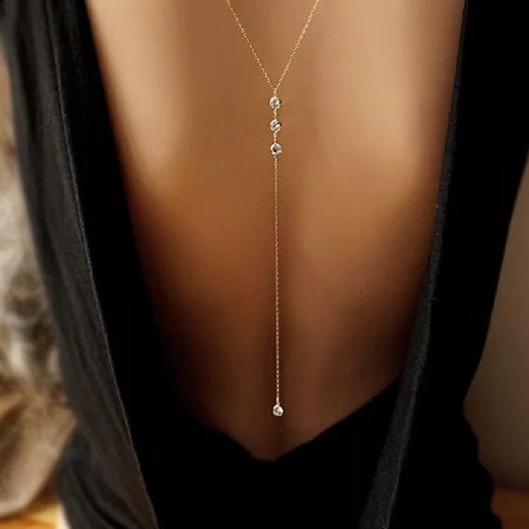 Body Jewels - 새로운 라인스톤 섹시 여성 백 체인