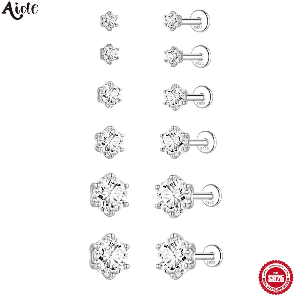 Body Jewelry Flat Back - Aide S925 스털링 실버 6 사이즈