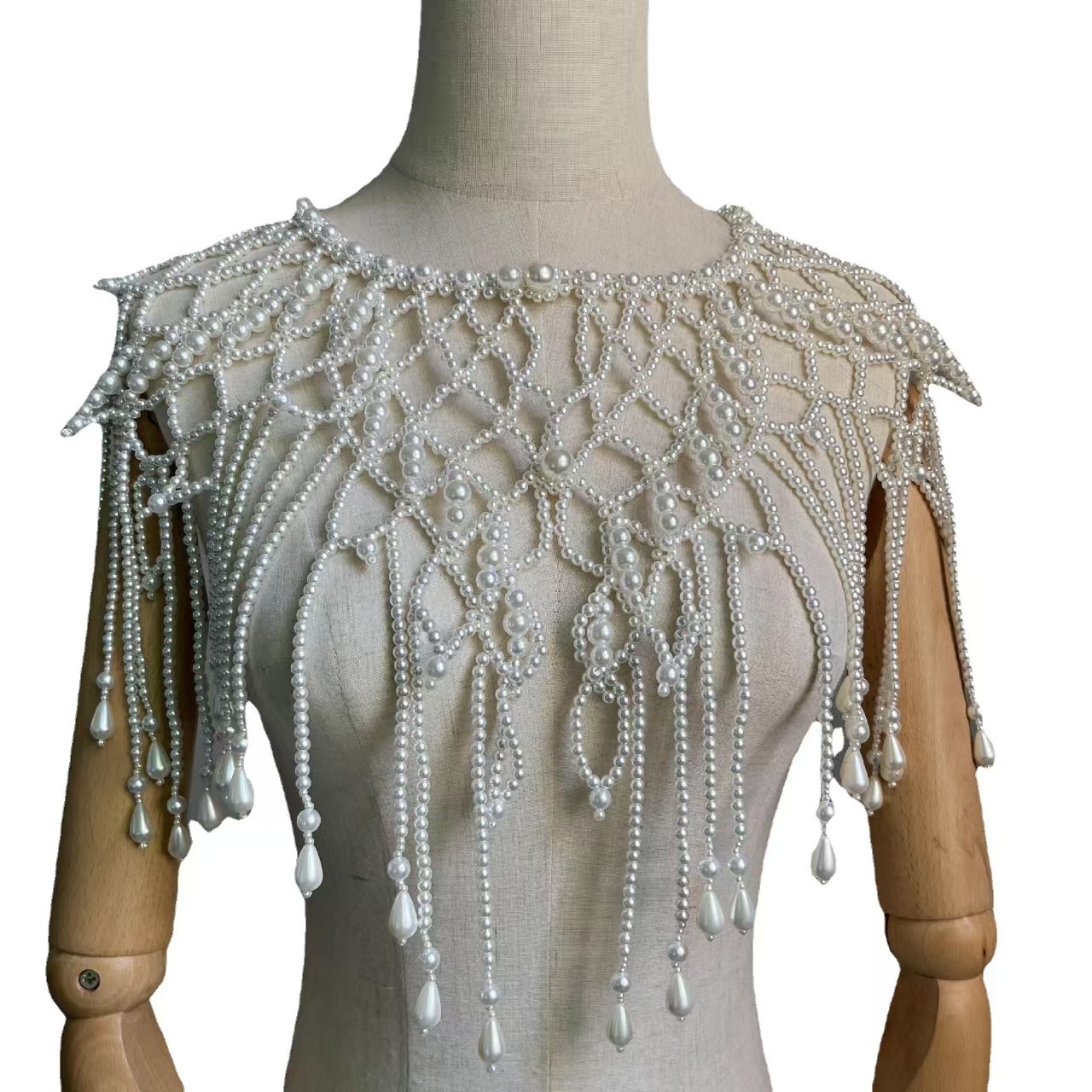 Body Jewelry Vest - 빅토리아풍 비즈 장식 숄 조끼, 정교한