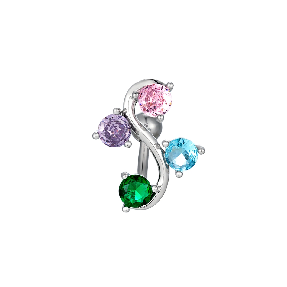 Body Jewelry Shop - 스테인리스 스틸 곡선형 배꼽 링, 멀티