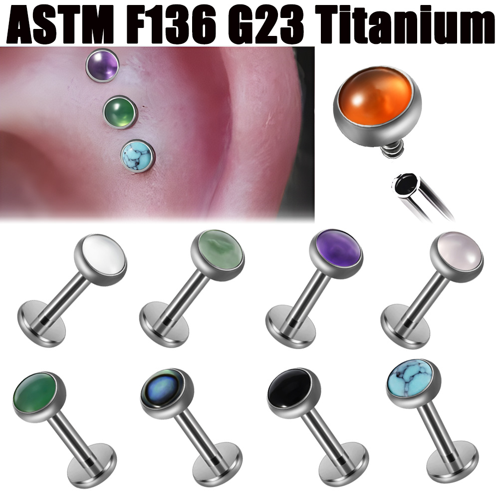 Body Jewelry Flat Back - 1PC 16g G23 티타늄 크리스탈 &