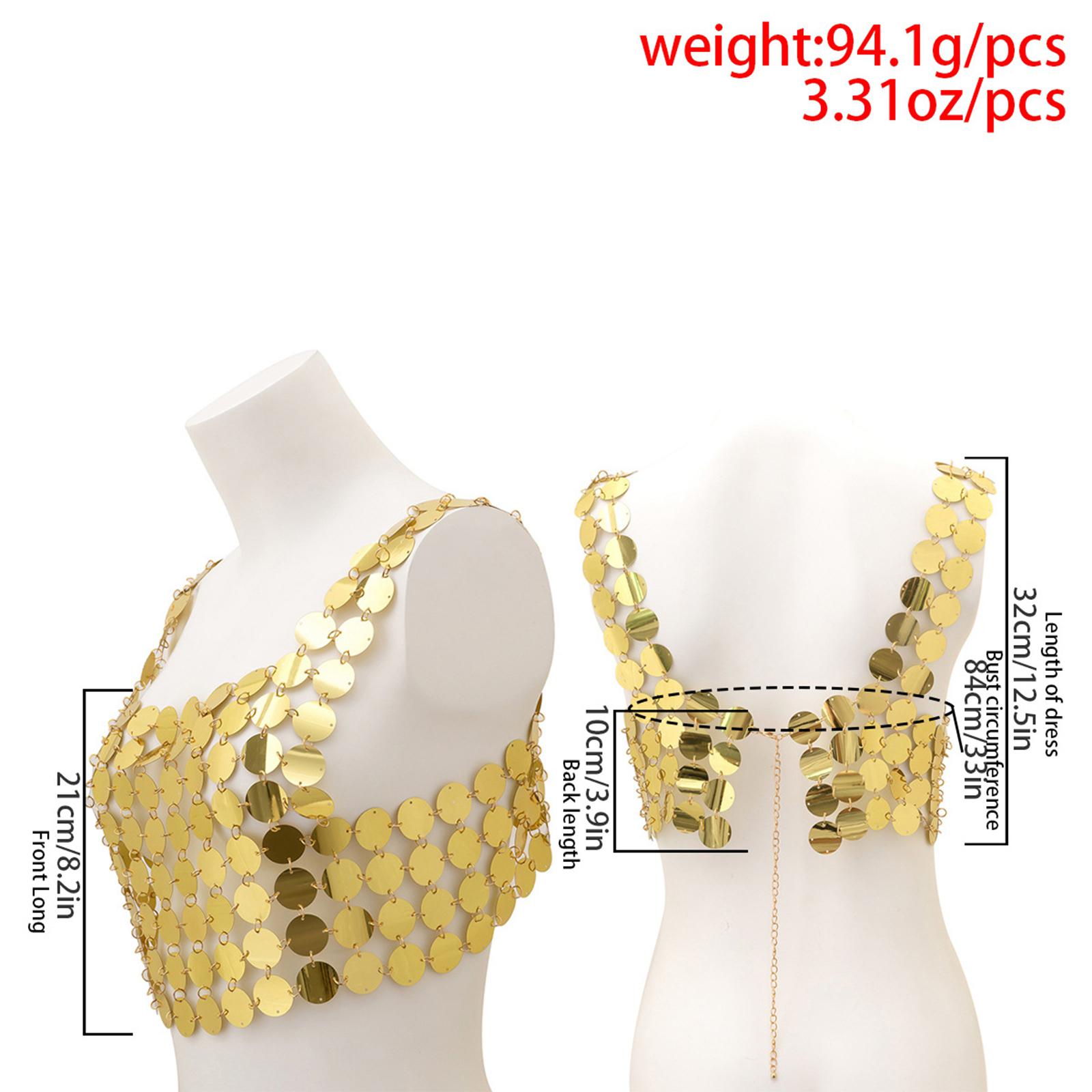 Body Jewelry Vest - 스팽글 조끼 탱크탑 반짝이는 바디 주얼리