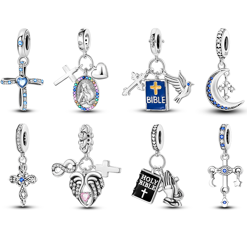 Body Jewelry Charms - 100% 925 스털링 실버 크로스 성경