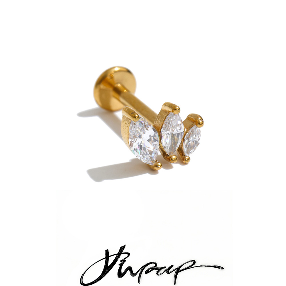 Body Jewelry Flat Back - Yhpup 1PC 316 스테인레스 스틸 큐빅