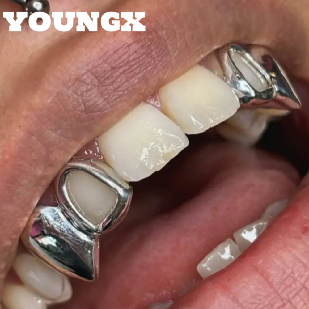 Body Jewelry Men - YOUNGX 힙합 더블 홀로우 글로시 치아