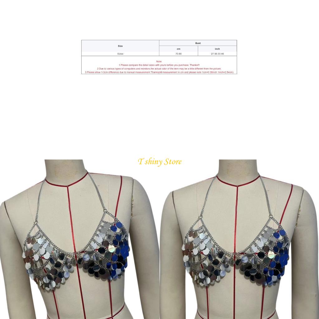 Body Jewelry Vest - N58F 축제 스팽글 댄스 연습 또는