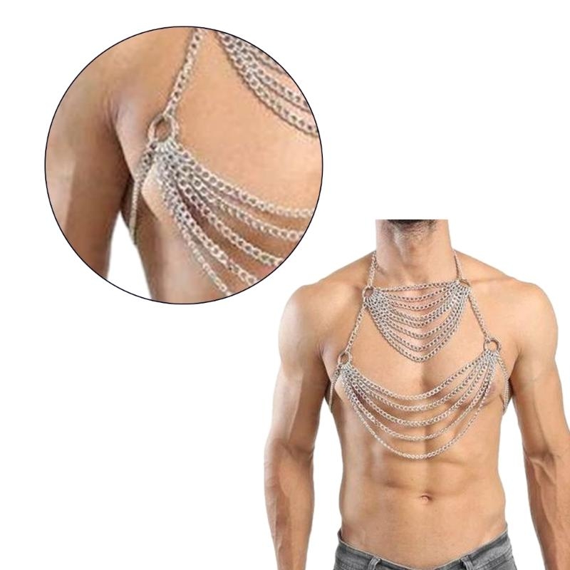 Body Jewelry Men - 남성용 Y5GC 펑크 바디 체인 하네스,