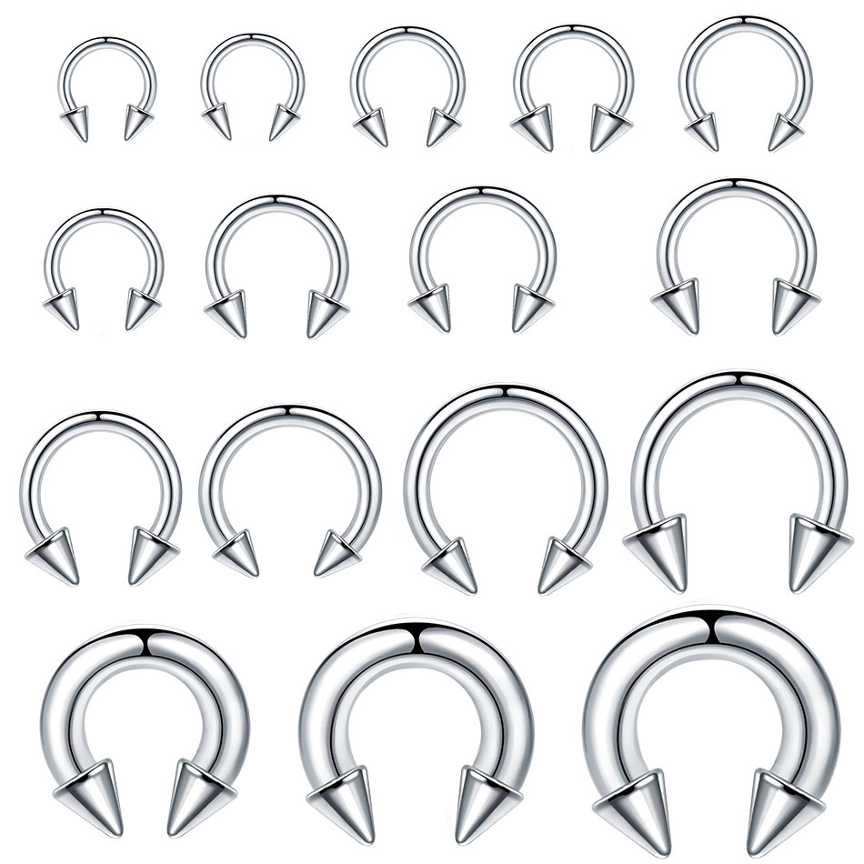 Body Jewelry Gauges - 스테인리스 스틸 대형 말굽 링 코