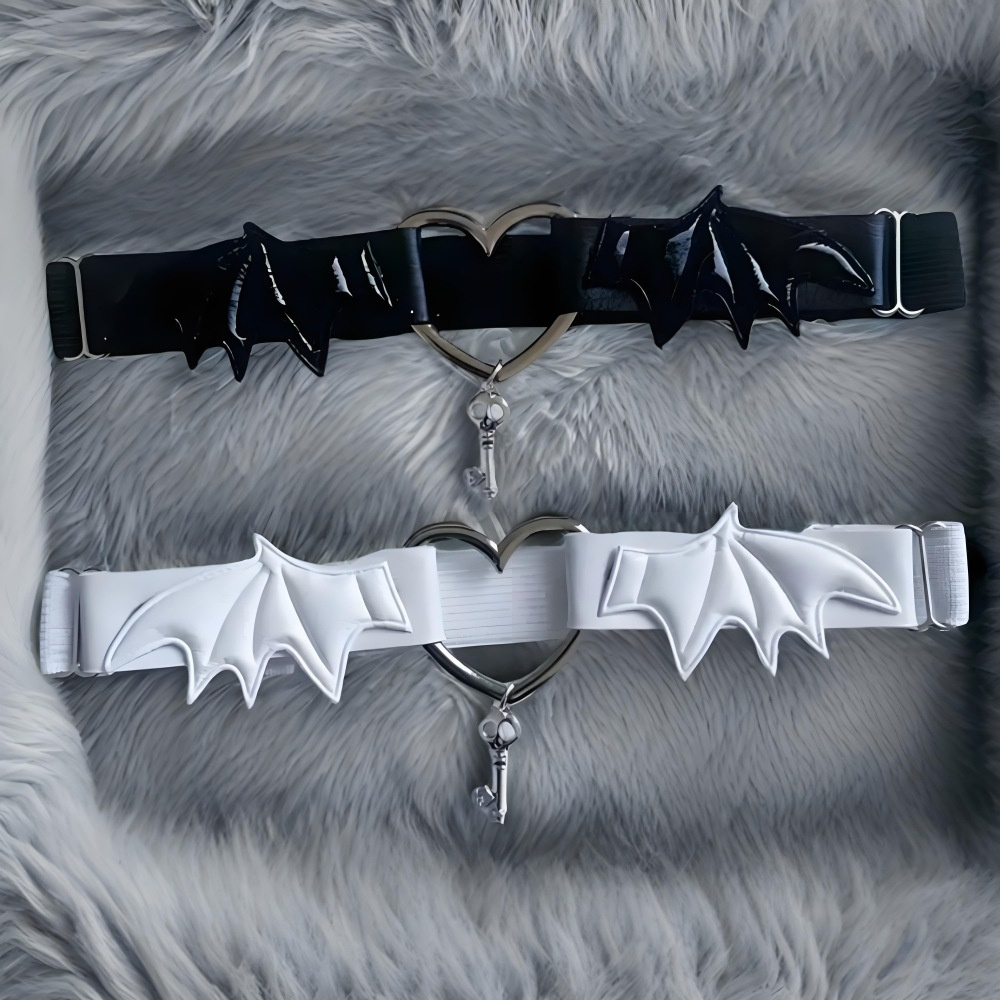 Body Jewels - 고딕 하라주쿠 블랙 하트 윙 다리