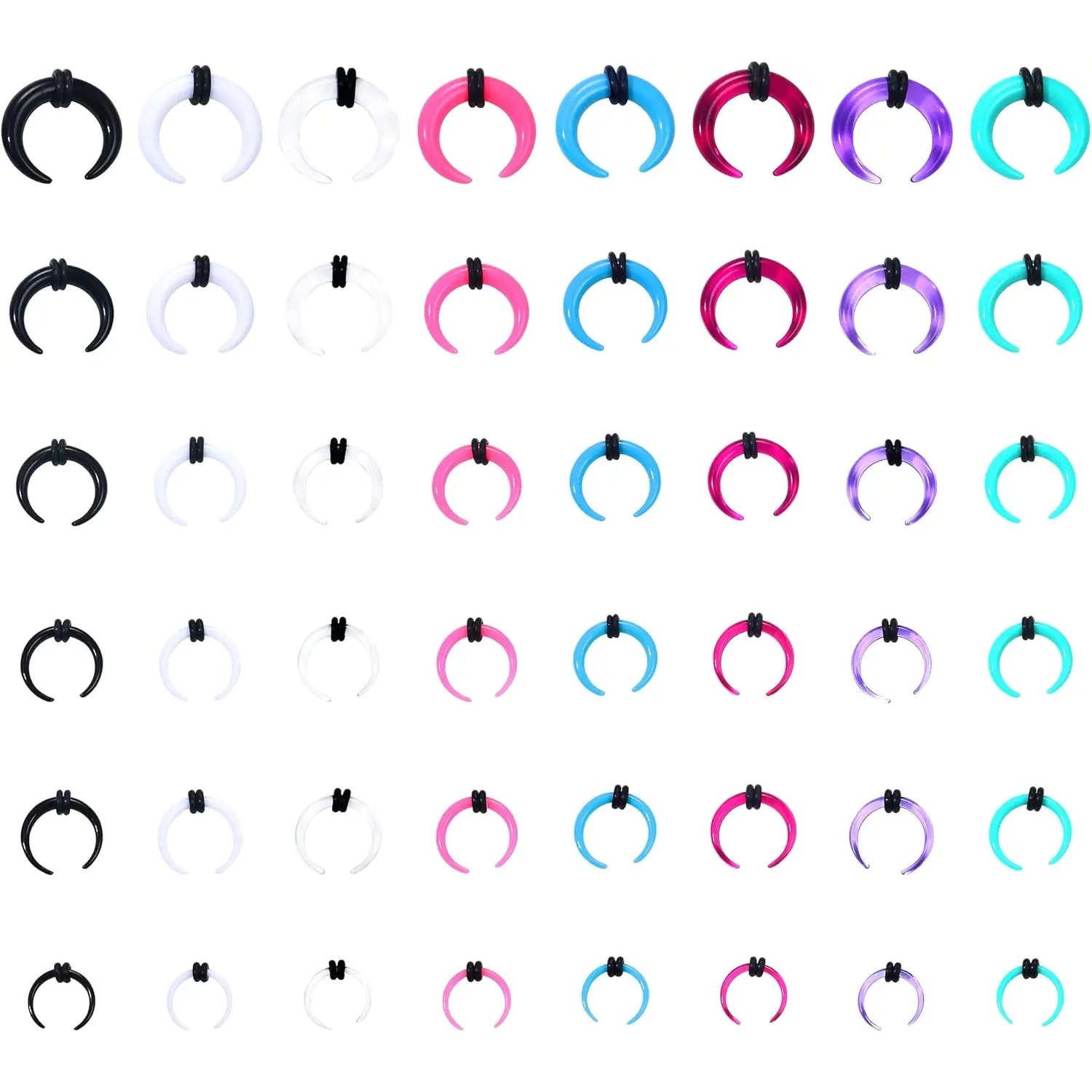 Body Jewelry Gauges - Florideco 4G-14G 아크릴 Septum 스트레칭 키트